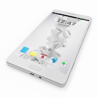 Modern beyaz dokunmatik ekran Smartphone