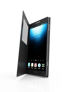 Deri çanta siyah Smartphone