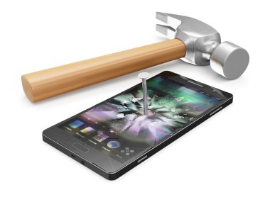 Çelik çivi belgili tanımlık Smartphone sürüş çekiç