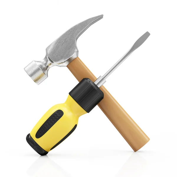 Utility. Tools, screwdriver and hammer. — Stock Photo © maxxyustas 8016319