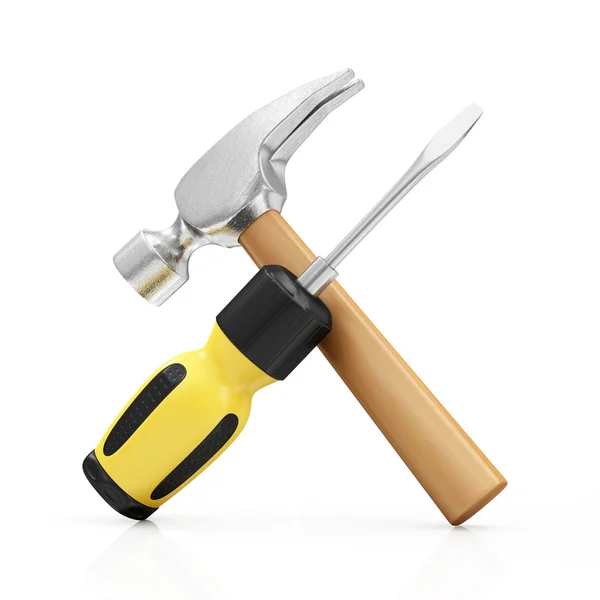 Modern Screwdriver with a Claw Hammer — Stock Photo, Image