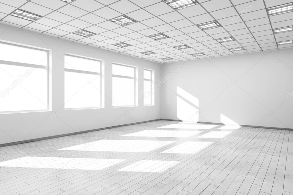 Empty Room Interior with Big Windows