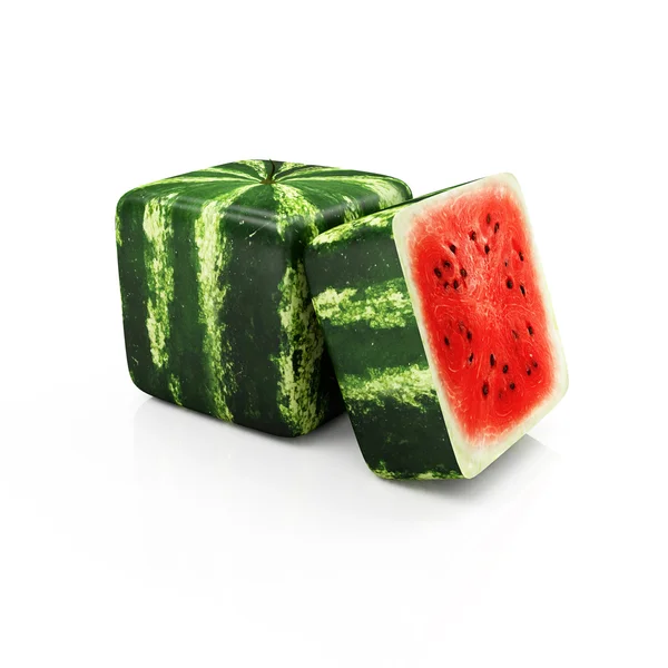 Skivad kub vattenmelon — Stockfoto