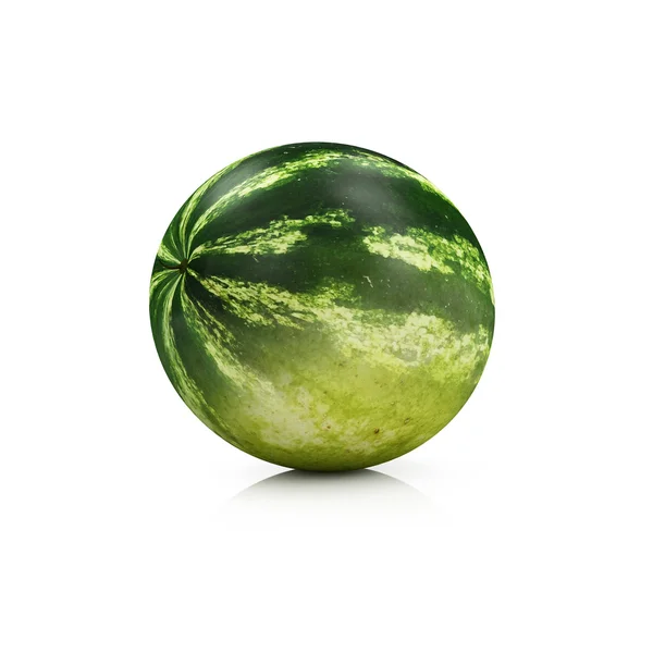 3D vattenmelon på vit — Stockfoto