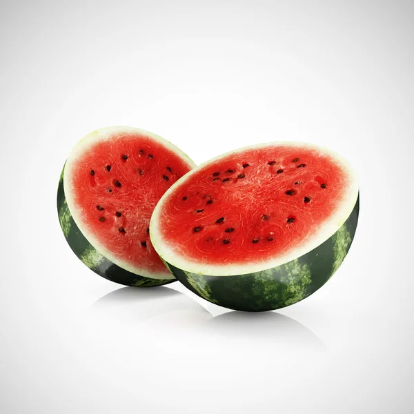 Wassermelone in Scheiben geschnitten auf weiß — Stockfoto