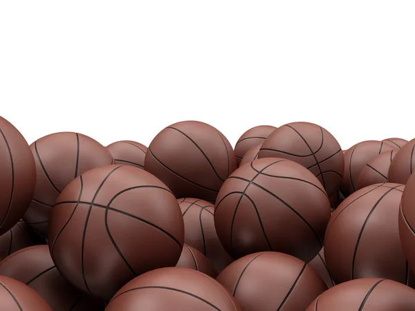Куча баскетбольных мячей — стоковое фото