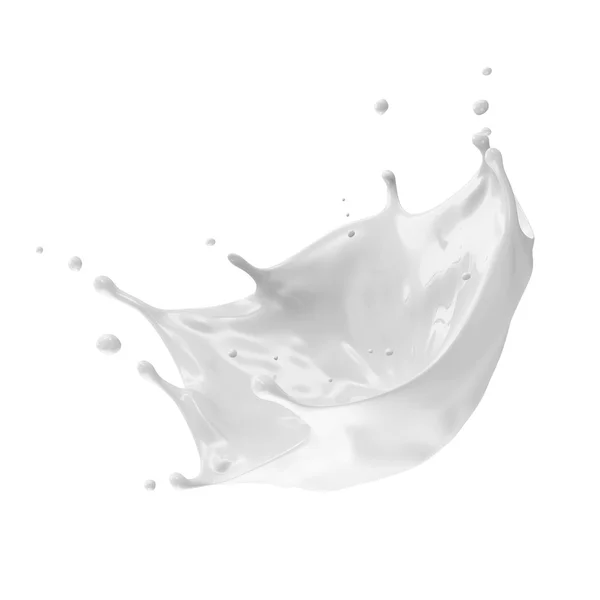 Melk Splash op wit — Stockfoto