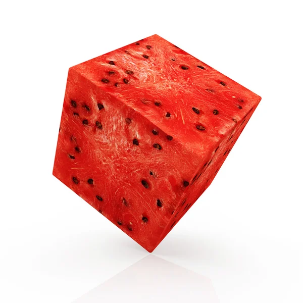 Watermelon Cube on gradient — Stock Photo, Image