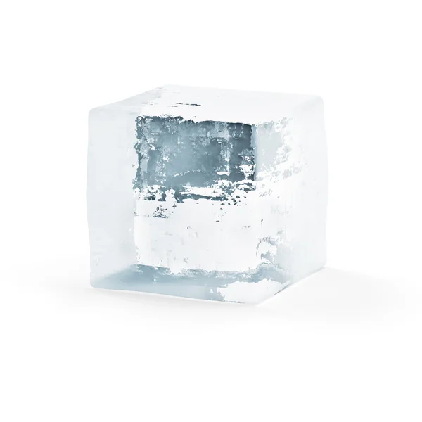 Cube de glace sur blanc — Photo