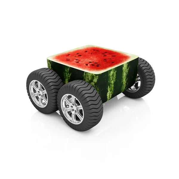 Skivad kub vattenmelon — Stockfoto