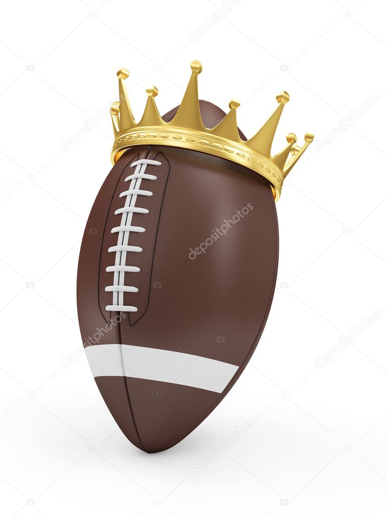 Brown Rugby Ball with crown