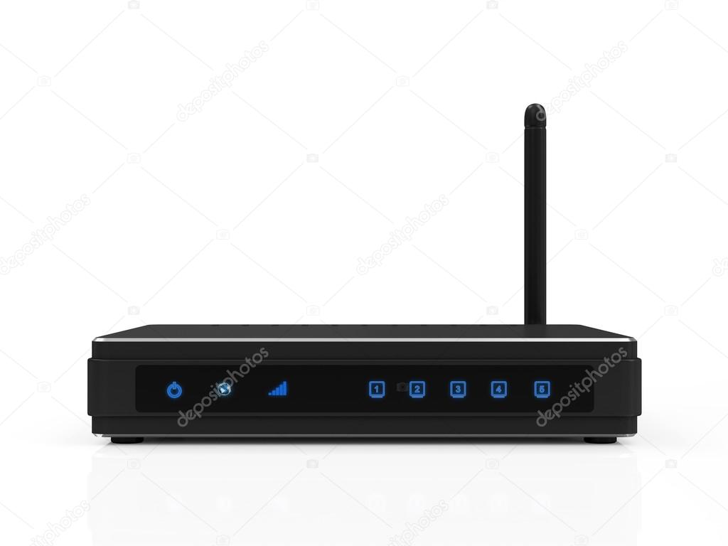 Modern Black Wireless Router