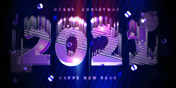 2021 New Year Geometric Number Year Design Concept Holidey Blurred — Stock Photo, Image