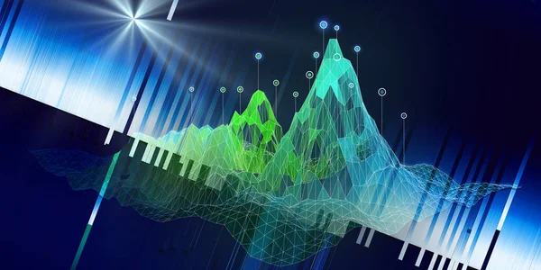 Contexte Analytique Abstrait Avec Algorithme Wireframe Analyser Les Données Les — Photo