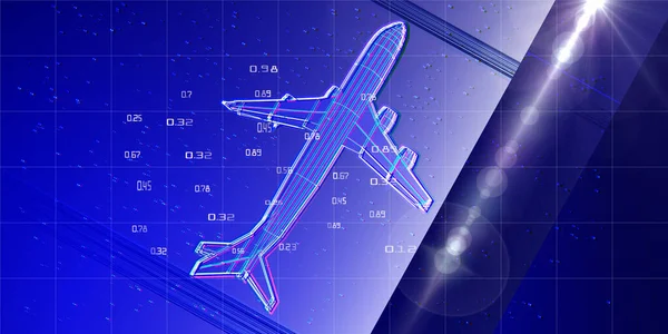 Big Data Abstract Background Digital Color Grid Mesh Airplane Blurred — Stock Photo, Image