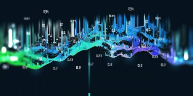 Üçgen kablo algoritması analizi ve bulanık çizgileri olan soyut teknoloji arka planı. Kuantum kriptografisi. Analitik algoritma verileri. İş, bilim ve teknoloji afişi. Büyük veri. 