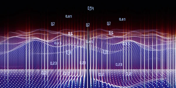 인공지능의 추상적 양자가 암호화 블록체인 데이터 Analytics Wave Algorithm — 스톡 사진