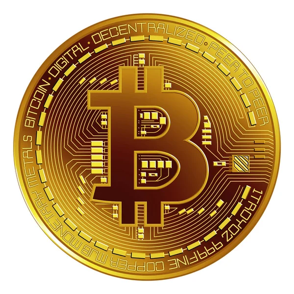 Bitcoin Isoliert Auf Weißem Hintergrund Vektorillustration — Stockvektor