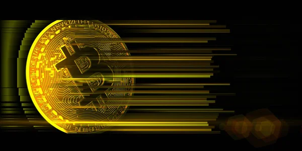 Illustration Abstrakter Hintergrund Von Bitcoin Mit Verschwommenen Linien Konzept Für — Stockfoto