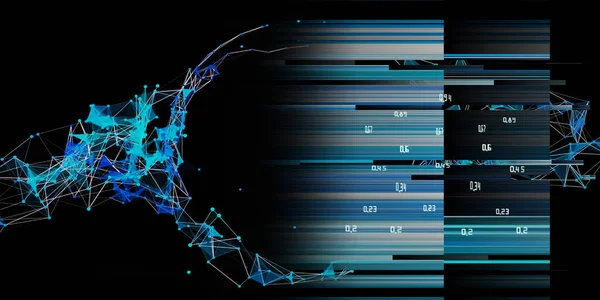Абстрактний Фон Багатокутною Сіткою Лініями Даними Аналізу Штучний Інтелект Великі — стокове фото
