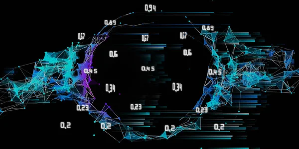 폴리곤 그리드 데이터를 추상적 데이터 지능이지 미래의 시각화 — 스톡 사진