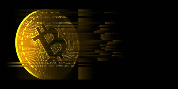Illustration Von Bitcoin Münzen Auf Abstraktem Hintergrund Mit Verschwommenen Linien — Stockfoto