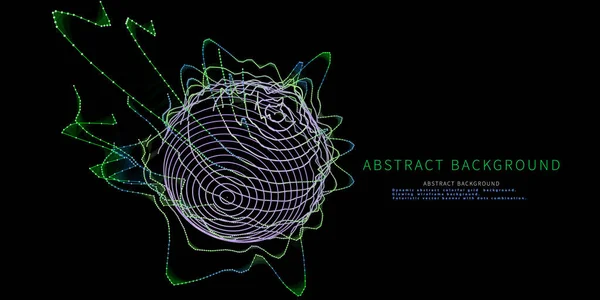 色のワイヤーフレーム球を持つ抽象的な背景 科学技術のための多国間概念 ビジネス 科学の未来的な可視化 ビッグデータ — ストックベクタ