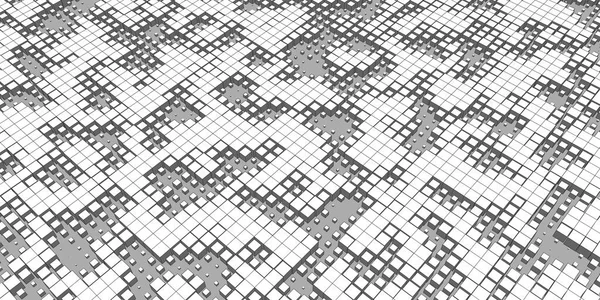 Abstrakter Weißer Hintergrund Mit Chaotischen Boxen Geometrisches Konzept Mit Gitterwürfeln — Stockvektor