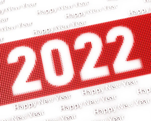 Illustration Background 2022 Construct Red Cubes Isolated White Futuristic Holiday — Stock Photo, Image