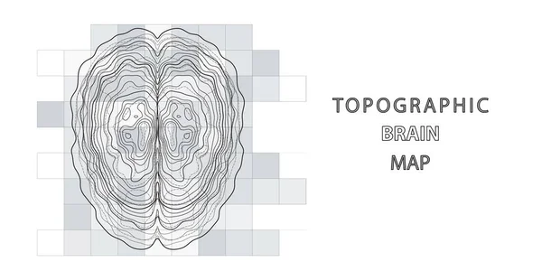 İnsan beyninin soyut topografik haritası. Yaratıcı ve yapay zekanın kavramı. Beyazlar üzerindeki çizgilerin gelecekteki biçimleri..