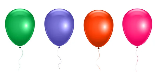 Globos Color Aislados Sobre Fondo Blanco Ilustración Vectorial — Archivo Imágenes Vectoriales