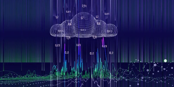Abstrakt Teknik Bakgrund Cloud Computing Grid Koncept Med Data Och — Stockfoto