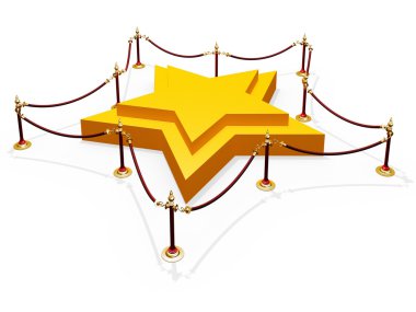 3d podyum yıldız şekli izole