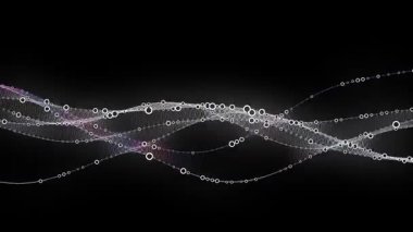 Çemberlerin temsil edildiği eğri çizgilerinden soyut bilgi şebekesi. Büyük veri. Fütürist ağ ya da iş veri analizi. Kuantum Hesaplama. Siber Güvenlik. Gelecekçi Teknoloji Yapay Zekası. Grafiksel konsept görselleştirme.