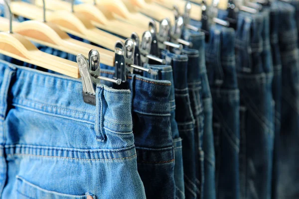 Zblízka modré džíny — Stock fotografie
