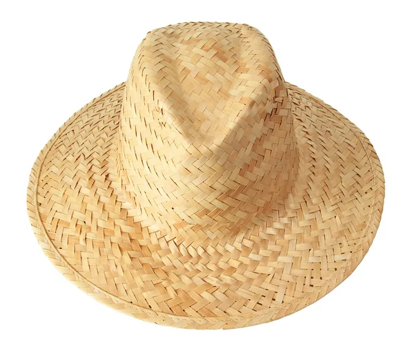 Chapéu de palha isolado em branco — Fotografia de Stock