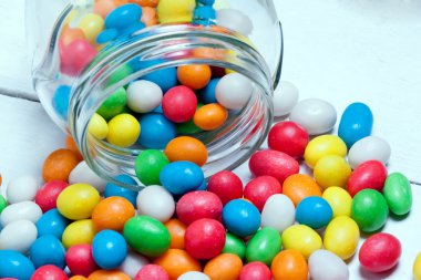 renkli şeker ile Cam Kavanoz