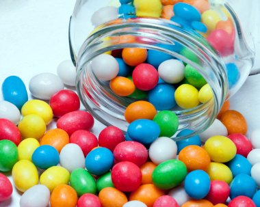 renkli şeker ile Cam Kavanoz