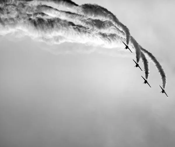 Air group.several aircraft in the sky — Stock Photo, Image