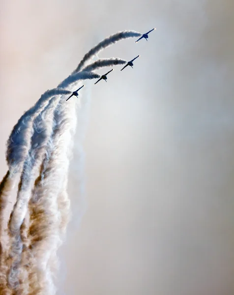 Sports aériens. avion plusieurs avions dans le ciel — Photo