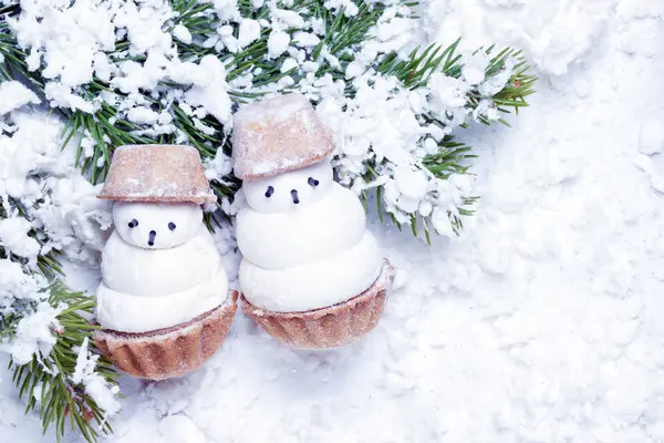 Lustige kleine snowmans — Stockfoto