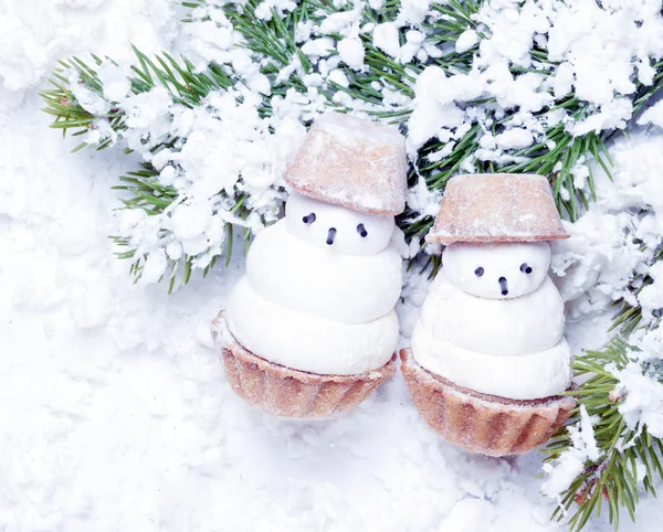 Casal de snowmans unny — Fotografia de Stock