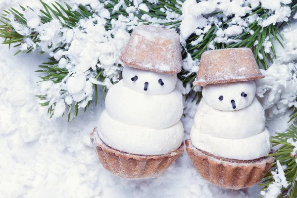 Unny Snowmans paar — Stockfoto