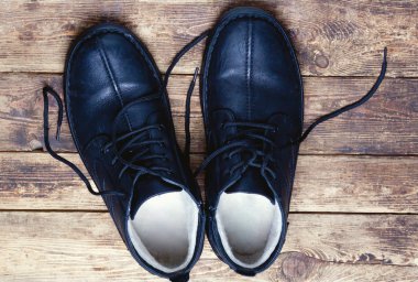 siyah deri Erkek Ayakkabı