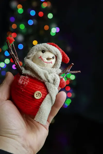 Snowman Soft Christmas Toy — Stock Photo, Image