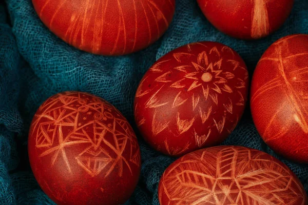 Ostereier Mit Ukrainischen Ornamenten Bemalt — Stockfoto