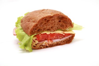 Siyah ve beyaz ekmek ile sandviç