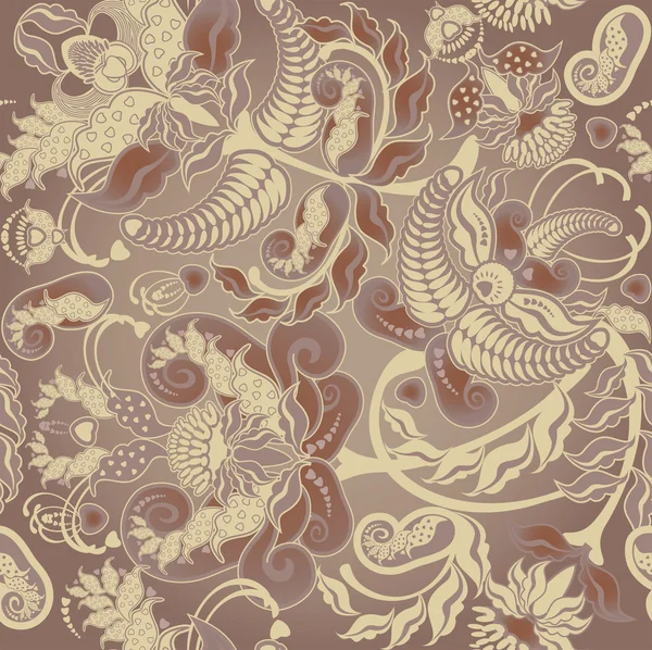 Motif sans couture floral beige pâle pastel coloré — Image vectorielle