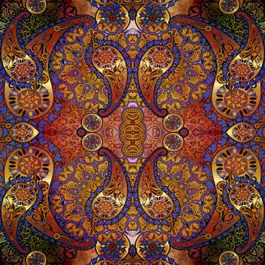  eski püskü arka plan üzerinde oryantal çiçek tasarım