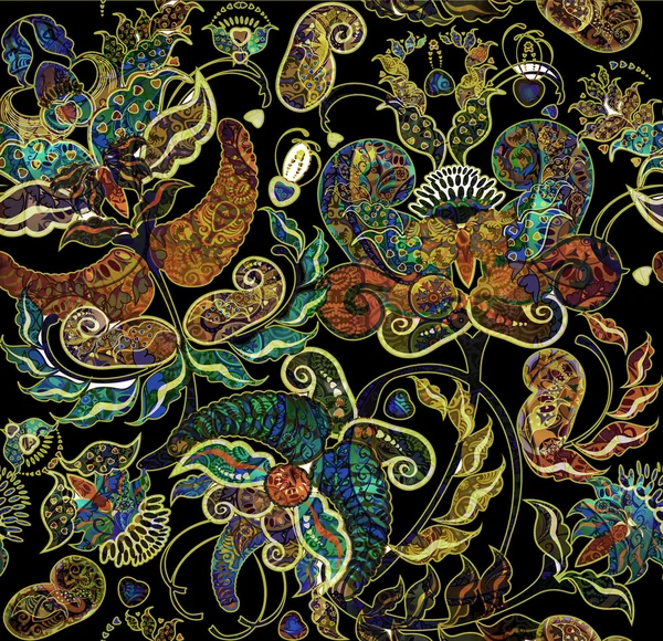 Floral shabby exotique motif oriental bigarré — Photo